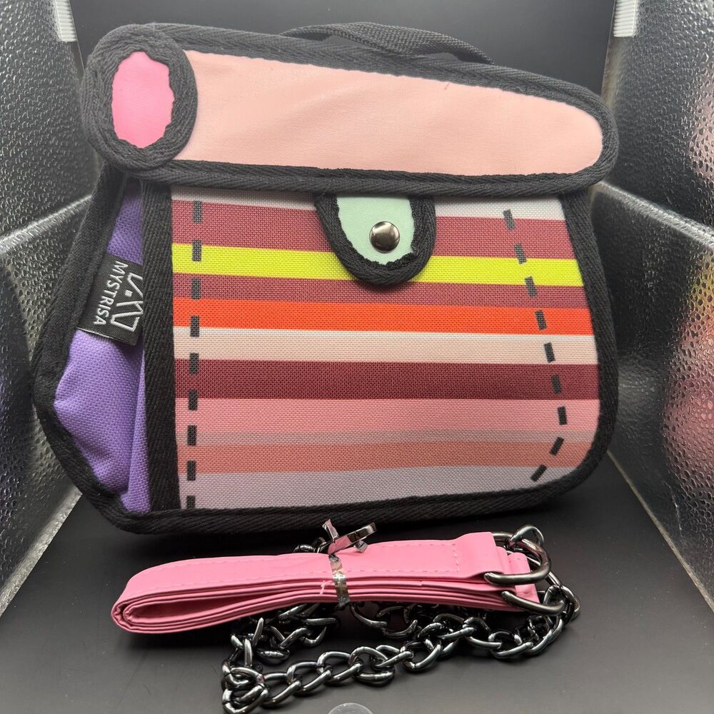 2D Style Cartoon Fun Canvas Handbag Crossbody Bag festival dress up fashion art
